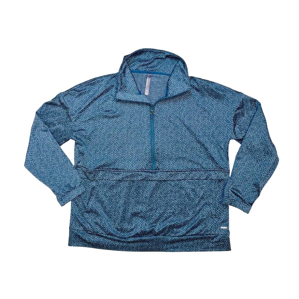 Mondetta Stratified Sea Combo Blue L/S Active Popover Pullover Large NWT Womens